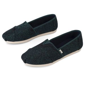 Toms Alparagata Galapagos Green Sparkling Glitter Knit Flats